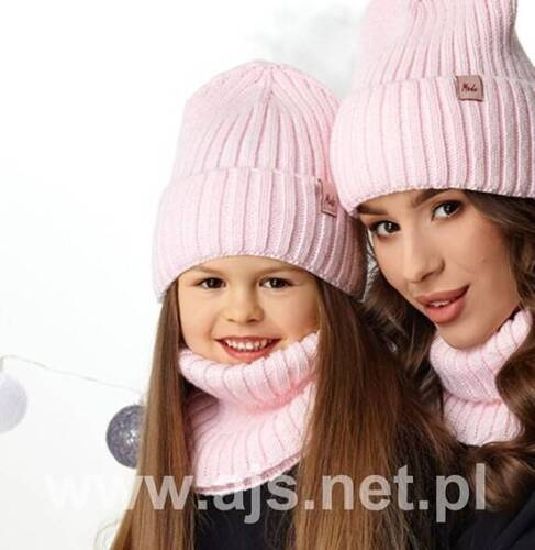 Czapka + komin dla dziewczynki 46-448 AJS mix kolor
