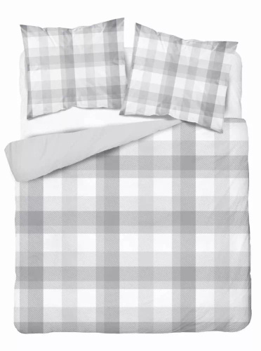 Pościel z mikrofibry kratka 5040 A Detexpol szary