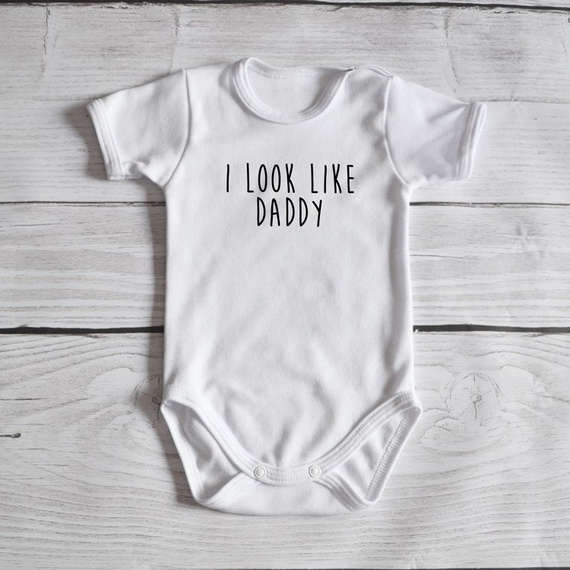 Body krótki rękaw "Look like daddy" Moocha białe