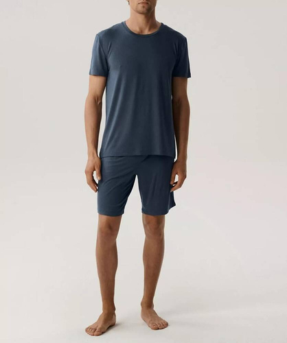 Piżama męska krótki rękaw,BNMP-005  Atlantic-granatowy