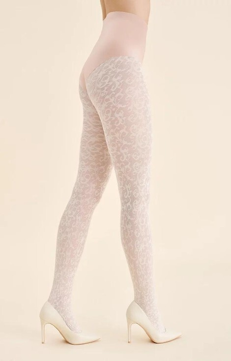 1235 Perse Rajstopy Gabriella ecru– ornamentowe 60 den, technologia 3D