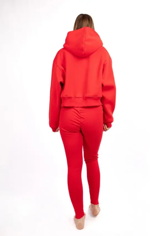 Komplet dresowy bluza+ legginsy DK-K-B13 Dkaren - czerwony