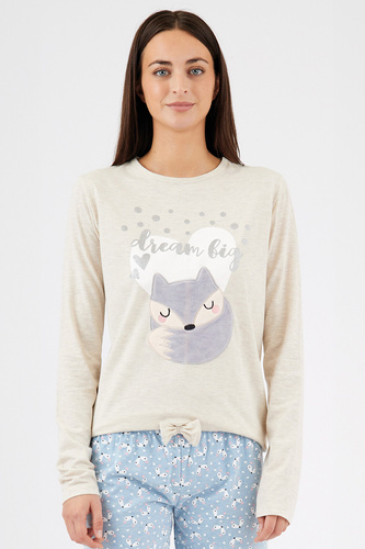 Zerda Sorbetto – piżama z aplikacją 3D i nadrukiem oczu, jersey bawełniany