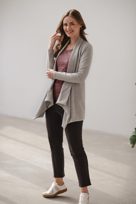 Kardigan ciążowy Mama Wrap Milk&Love jasny szary melanż