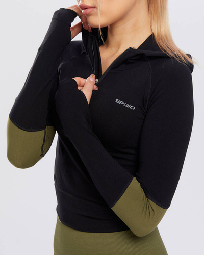 Bluza sportowa damska Adapt Spaio iced coffee/black 