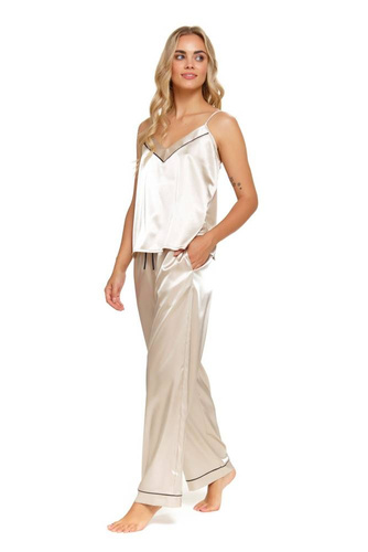 Długie spodnie piżamowe 5228 Doctor Nap - champagne