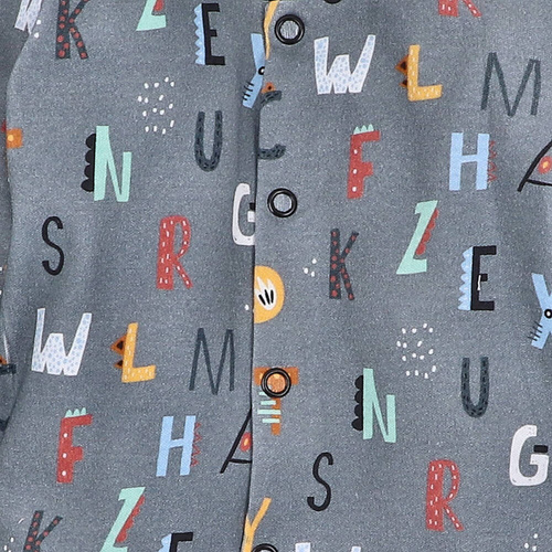 Kaftanik niemowlęcy z bawełny organicznej Alfabet Nini druk
