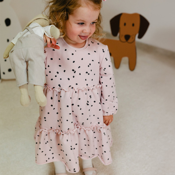 Sukienka z długim rękawem Dogs & Spots Eevi - różowa