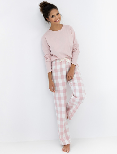 Saylor Sensis – Piżama damska bawełniana | Długi rękaw + spodnie flanelowe