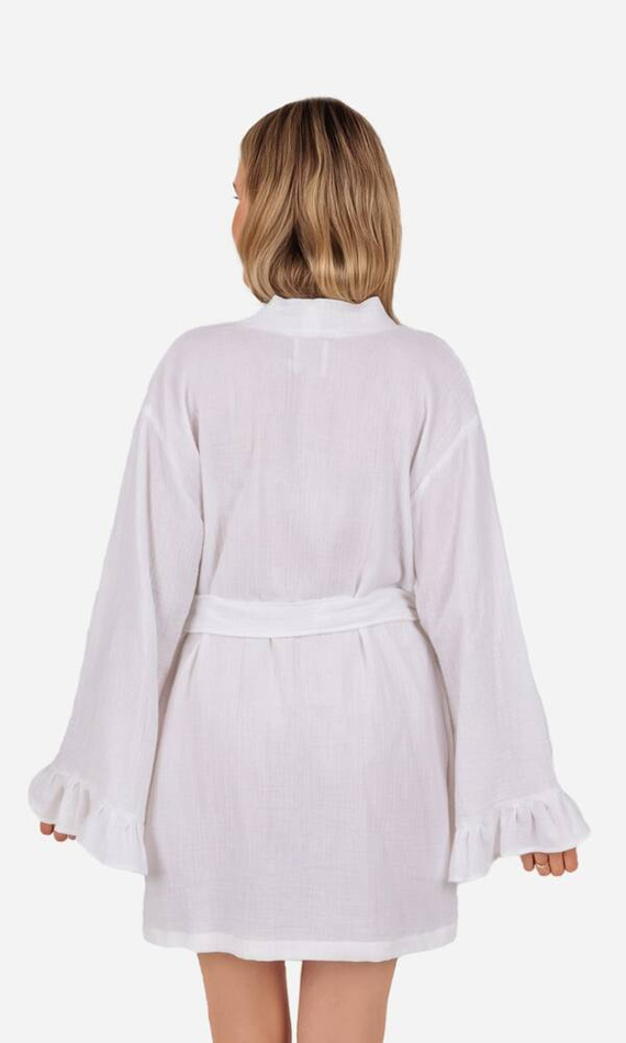 Szlafrok damski muślinowy Mela ByShelly - biały