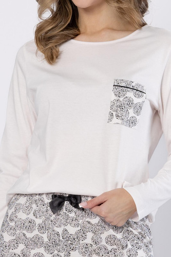 Piżama damska Leveza Baśka 1698 – czarna, miękka, klasyczna