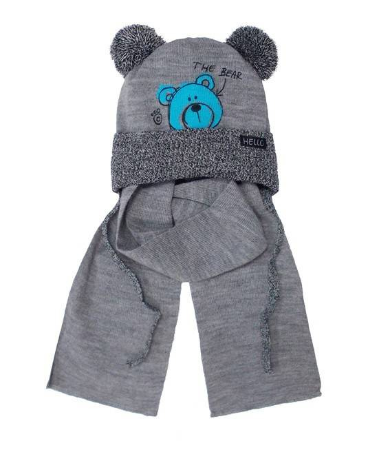 42-447 Komplet Czapka+ szalik dziecięca AJS mix-kolor