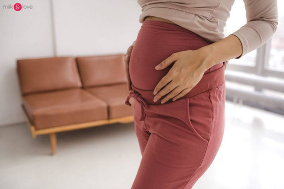 Dresowe spodnie ciążowe Milk&Love dusty cedar