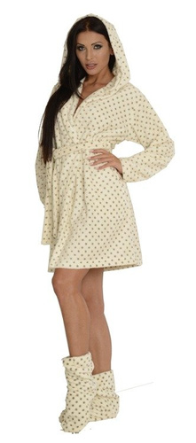 546 Melanie Krótki Szlafrok damski Forex - ecru