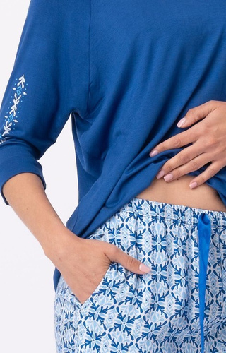 Piżama Damska LNS 721 Key niebieska