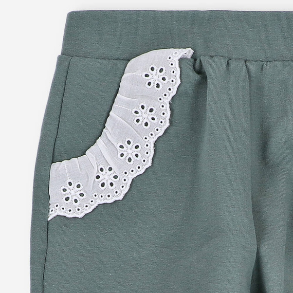 Spodnie dziewczęce z dzianiny dresowej BOB-0012 By o Baby zielony