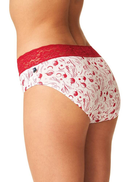 Figi damskie LPC 797 Key bordowy biały