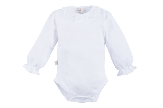 Body z długim rękawem 171B Cherry Marija - biały