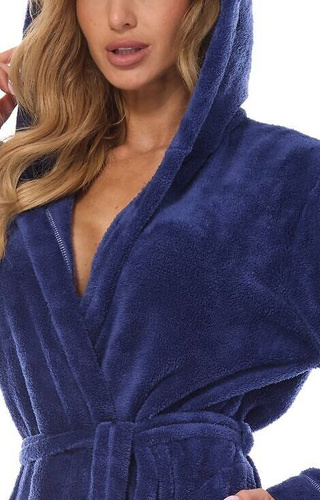 Długi Szlafrok Damski 2412 Night L&L - navy