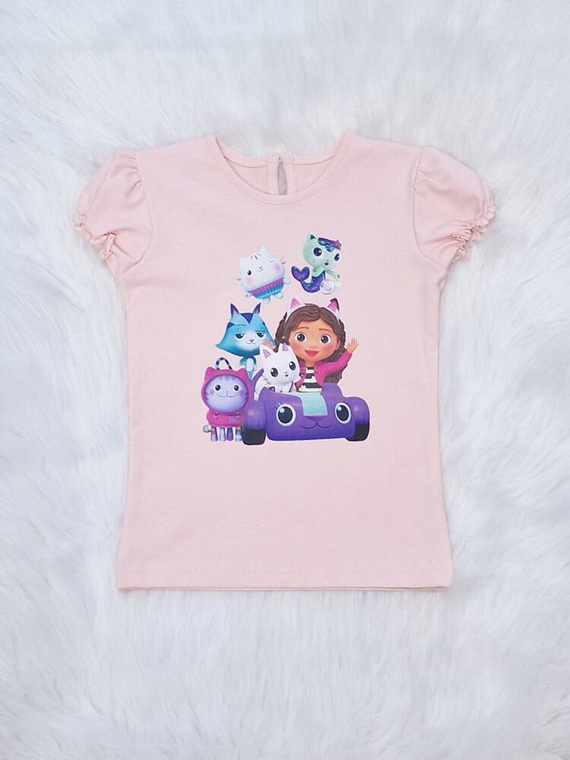 Koszulka dziecięca Przyjaciele krótki rękaw Bambarillo pudrowy róż