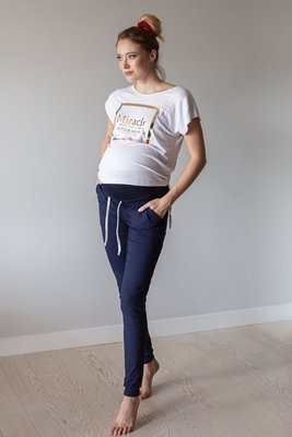 Spodnie Dresowe Ciążowe 204 MIRACLE- granatowy