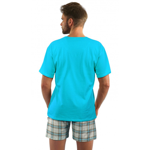 Bawełniana piżama męska z krótkim rękawem 2379/27 Sesto Senso - turkusowy 