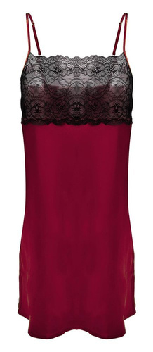 Diana Halka satynowa koszulka damska DKaren - bordowy