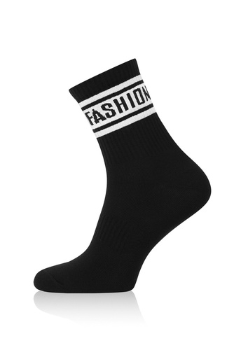 Długie Skarpety S155D Vintage  Italian Fashion - czarny/biały 