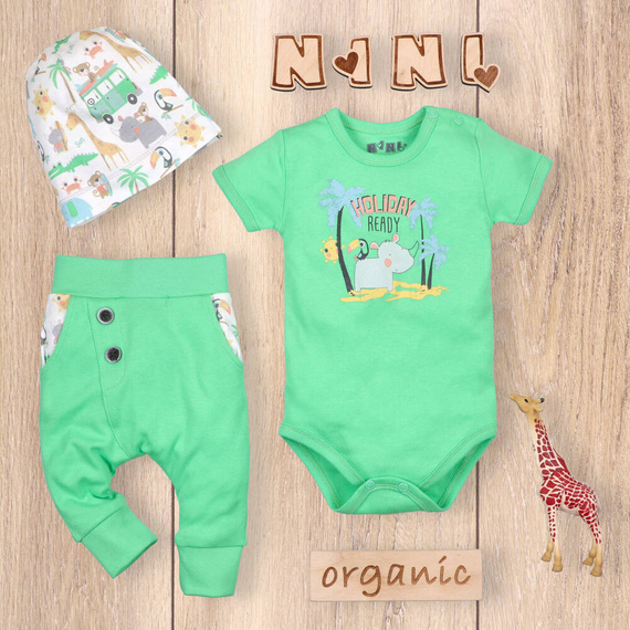 Czapka niemowlęca z bawełny organicznej Sawanna Nini