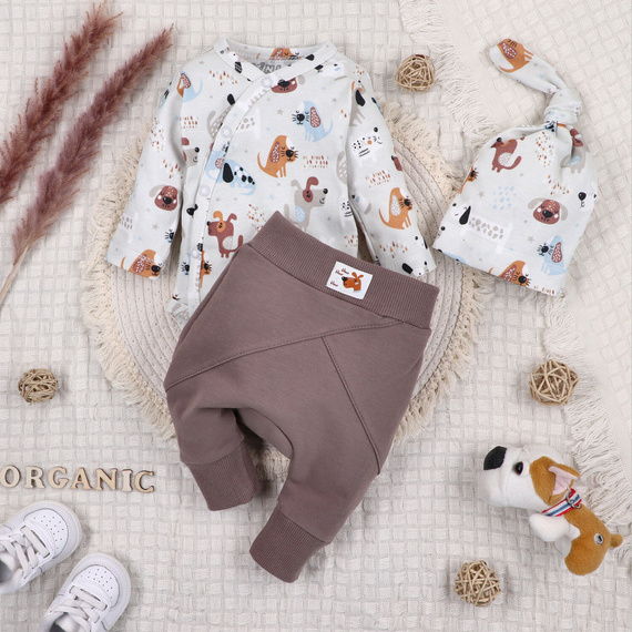 Spodnie dresowe z bawełny organicznej Psiaki Nini brązowy