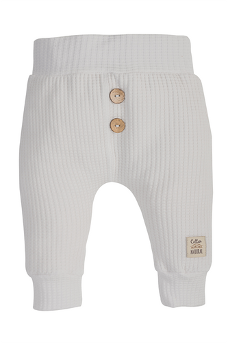 Spodnie niemowlęce dresowe "Natural Waffel" Makoma white 