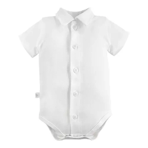 Body z kołnierzykiem z krótkim rękawem Ceremony Eevi - biały