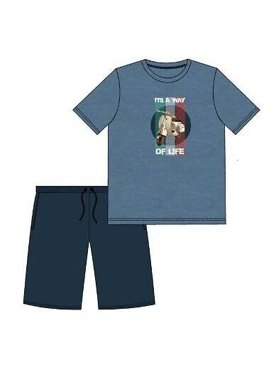 Piżama Boy młodzieżowa 500/49 Scooter Cornette niebieski