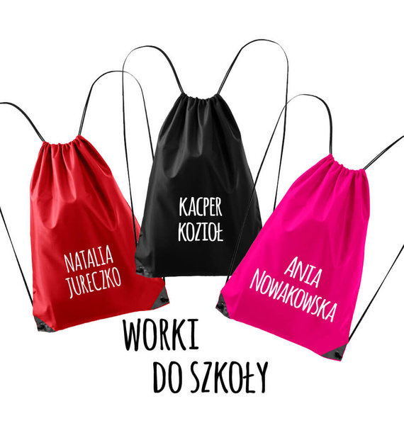 Worek do szkoły na buty WF z personalizacją Moocha różowy