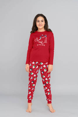 Piżama dziecięca Kasjana Italian Fashion - czerwony/druk czerwony