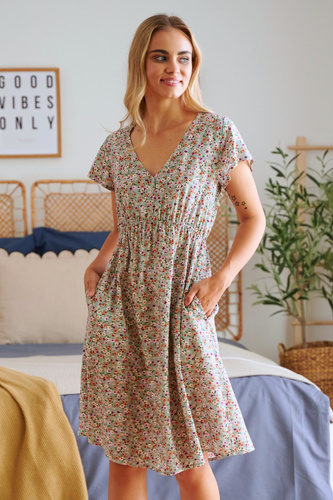 Doctor Nap 5136 – koszula nocna ciążowa i do karmienia w kwiaty