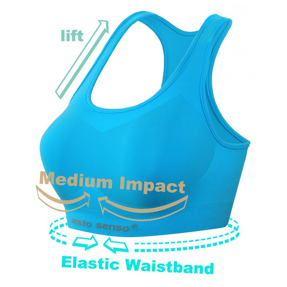 Biustonosz sportowy top CL14 Sesto Senzo turkusowy