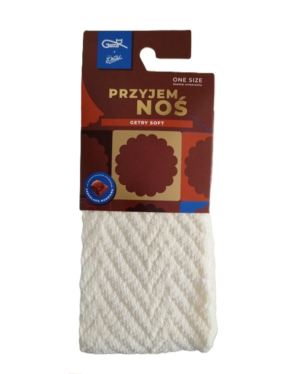 Gatta Wedel Soft art.01 – zimowe getry z żakardowym wzorem, off white