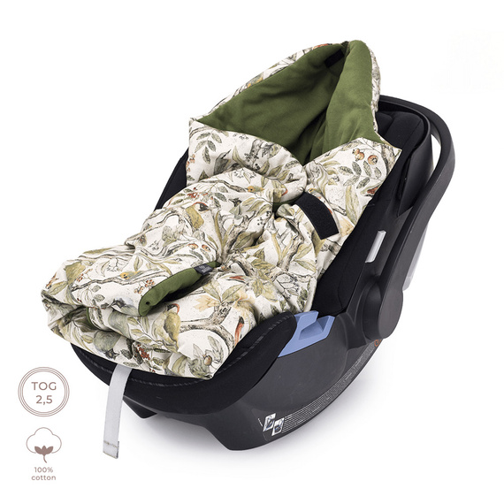 Kocyk do fotelika cotton Ornithology Makaszka