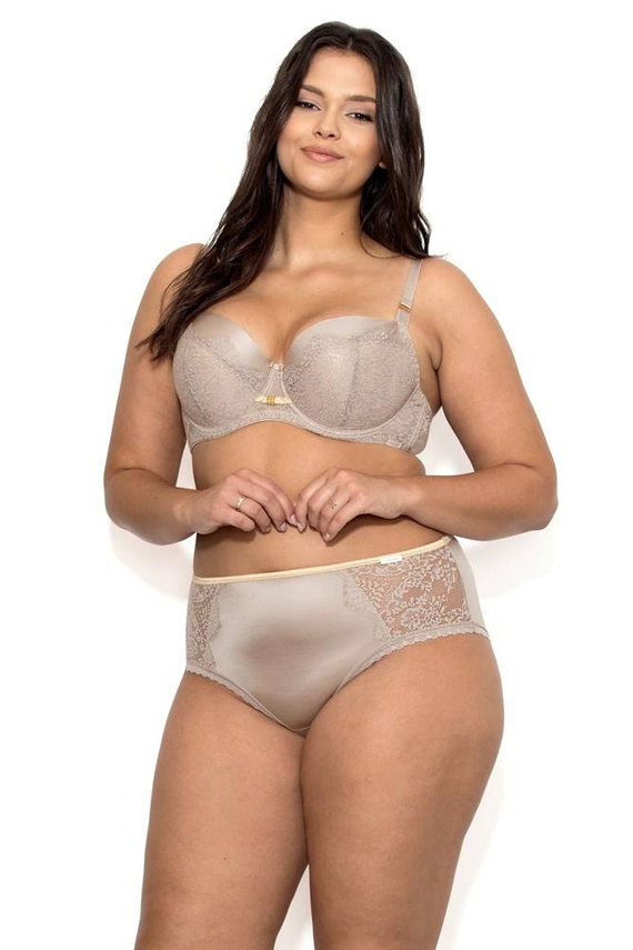 Biustonosz usztywniany Galina Nipplex mokka