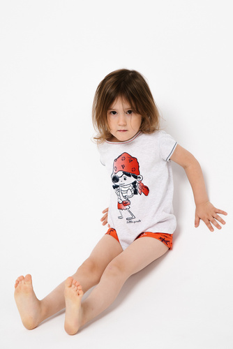 Piżama dziewczęca Marina Italian Fashion - jasny melanż