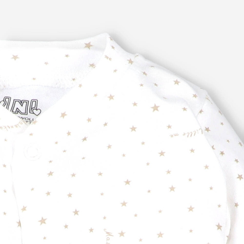 Pajacyk z bawełny organicznej Stars Nini ecru