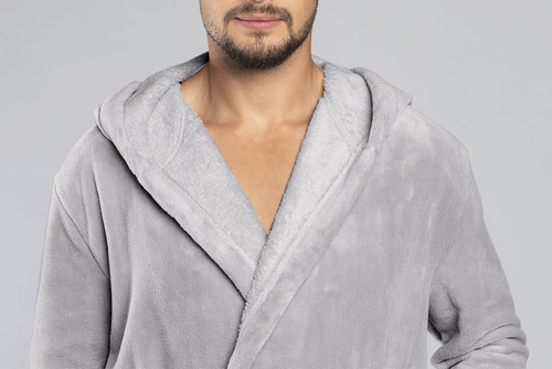 Szlafrok męski z kapturem Mimas Italian Fashion- granat