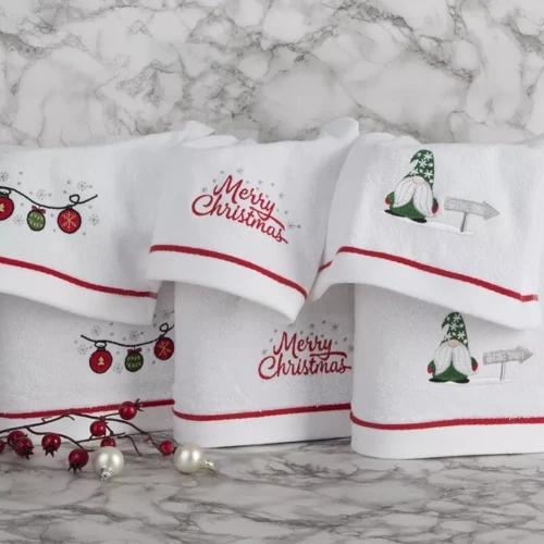 Ręcznik świąteczny Merry Christmas Gerda 3 Eurofirany biały
