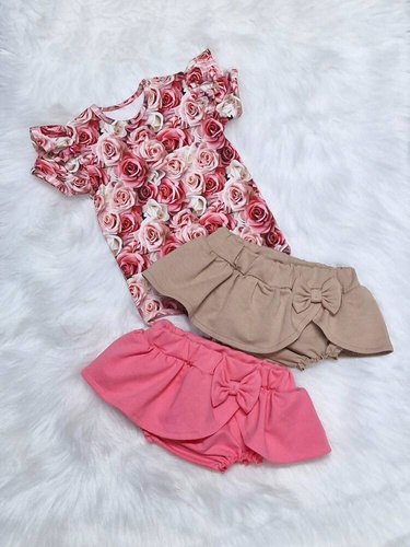 Bloomers ze spódniczką bawełniany Bambarillo różowy