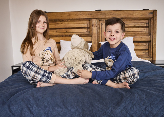 Bawełniana piżama dziewczęca Cornette Bears 594/187 592/187 | Uroczy nadruk i wygoda