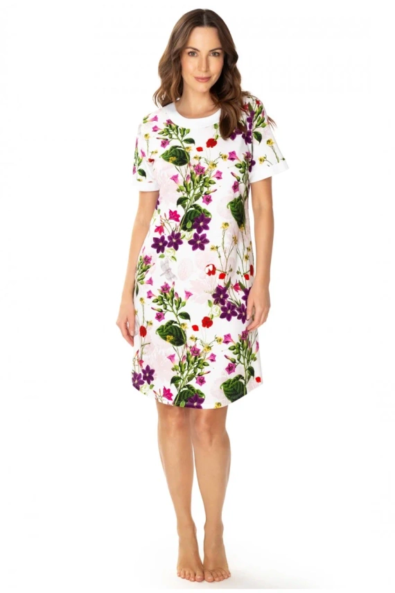 Koszula nocna 86669 Nataly Mewa druk kwiaty