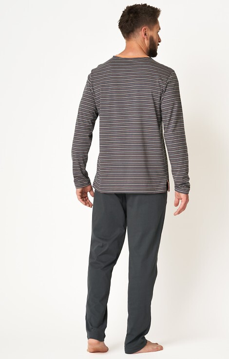 Piżama Męska MNS 303 Key paski-szary