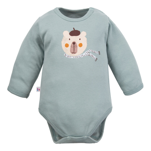 Body Beary Cool Eevi –długi rękaw, bawełna, nadruk misia