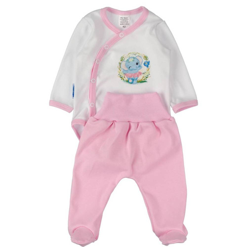 Komplet body z półśpiochem Słoń w czapce Martex niebieski